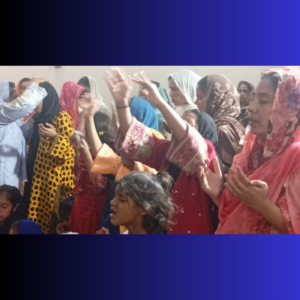 Girls and Women Praising God in colorful clothing